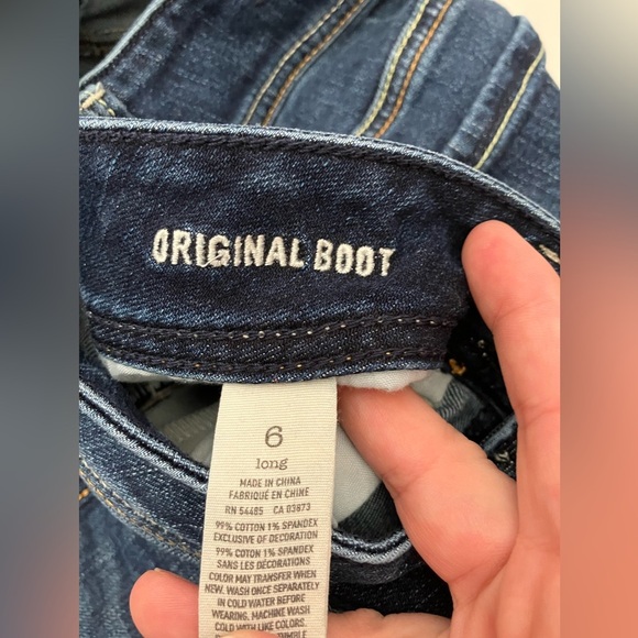 American Eagle Original‎ Boot Jeans Womens 6 Low Rise Long Flare Stretch Denim - Picture 4 of 8